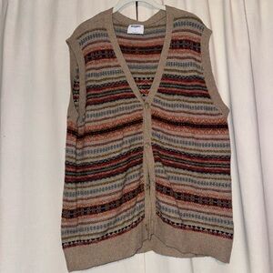 Old Navy Striped Knit Vest in Beige, Blue, Red and Orange